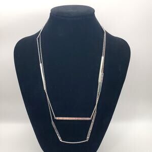 Silpada N3020 Sterling Silver Fines Lines Stamp Bars Hammered Long Layering 40"